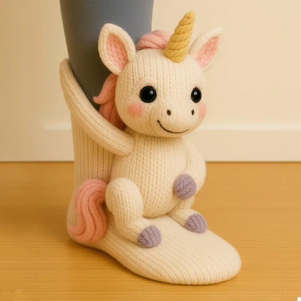 Handmade Knitted Animal Socks