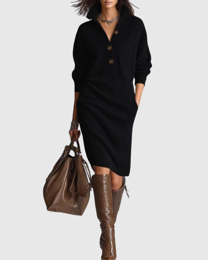 Arianell - Pure Wool Winter Knit Midi Dress