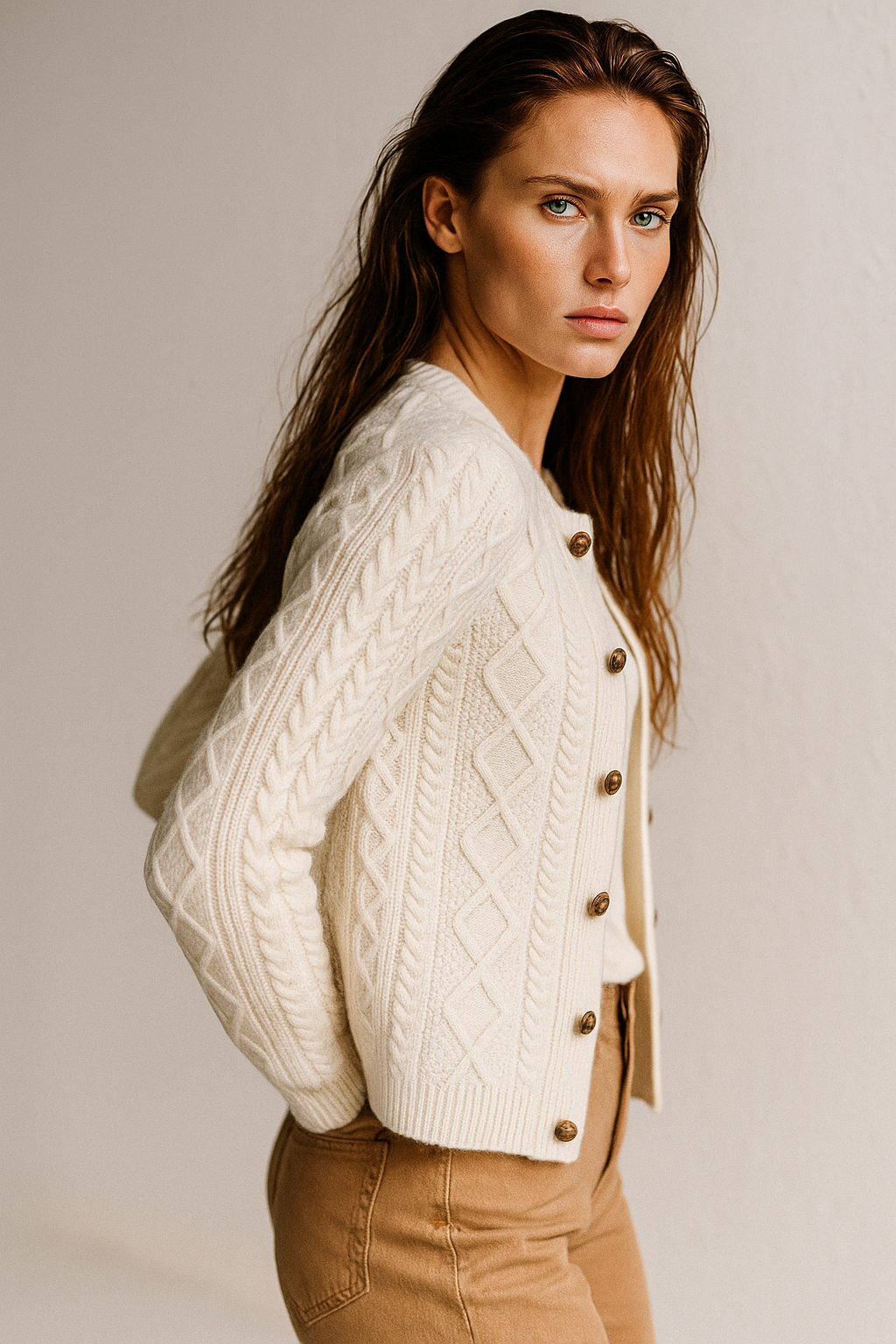 Anna - Cable Knit Cardigan