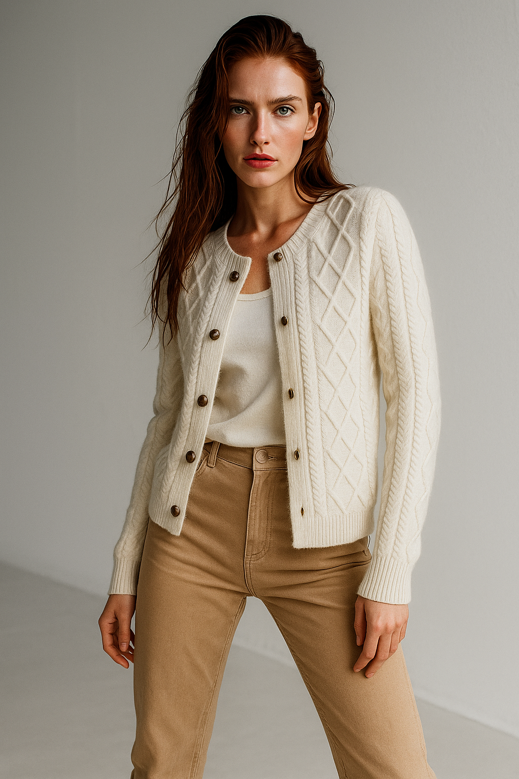 Anna - Cable Knit Cardigan