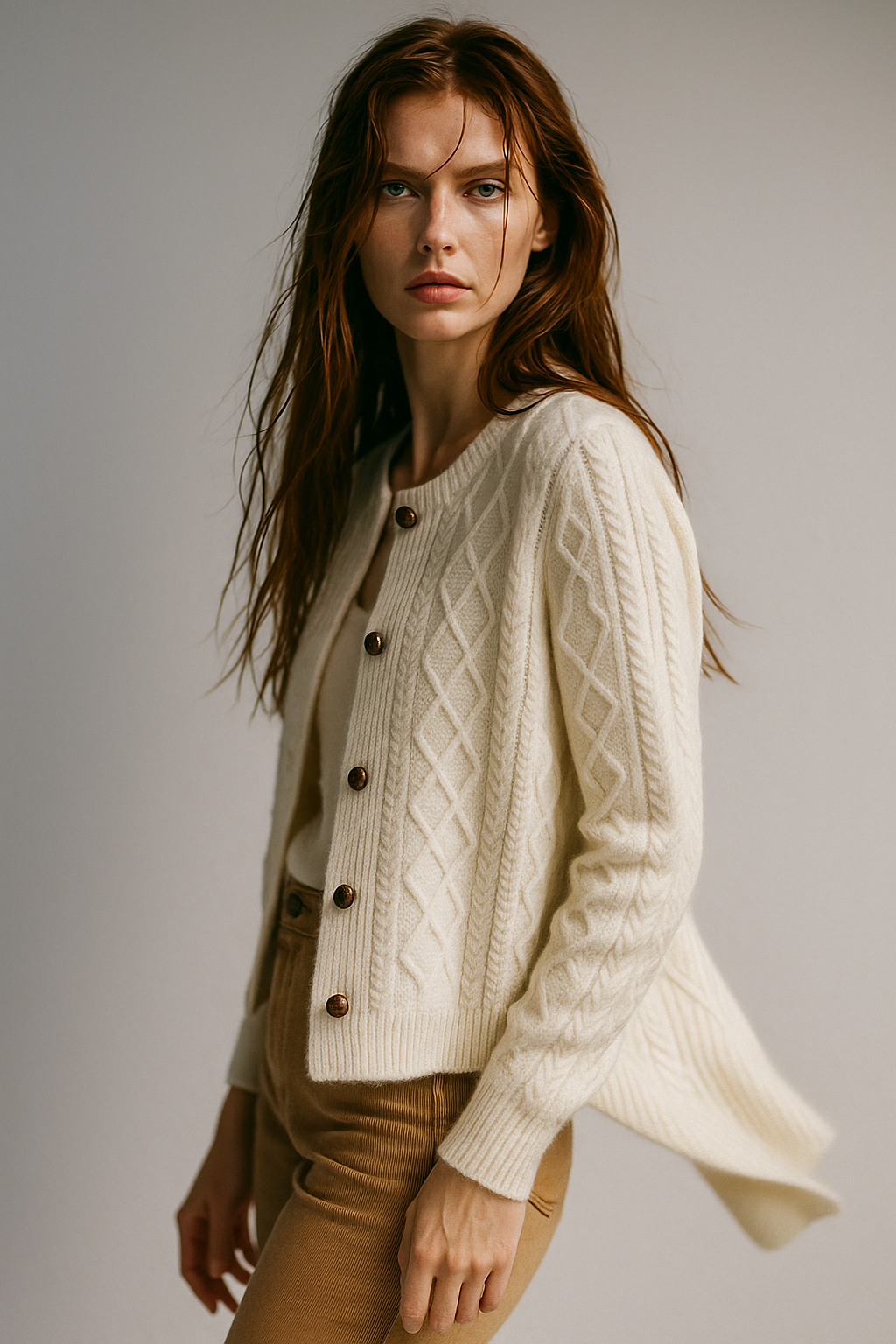 Anna - Cable Knit Cardigan