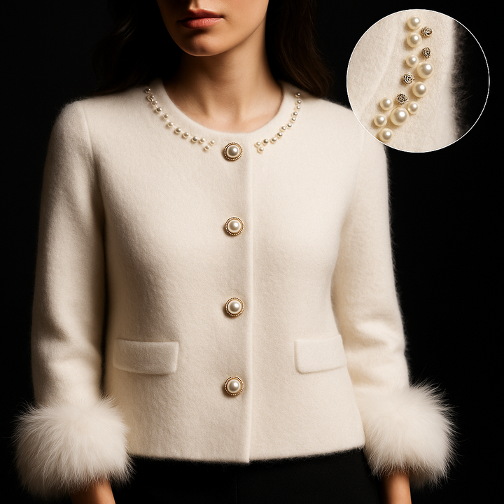 Amalya - Elegant Pearl Embellished Cardigan