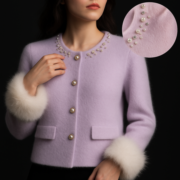 Amalya - Elegant Pearl Embellished Cardigan