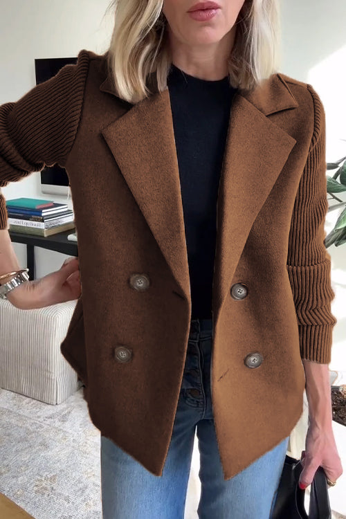 Zayna™ | Elegant Knit-Sleeve Jacket