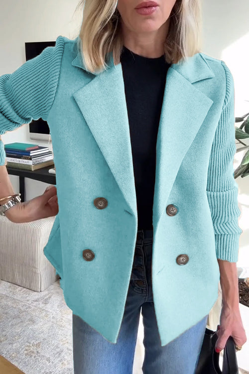 Zayna™ | Elegant Knit-Sleeve Jacket