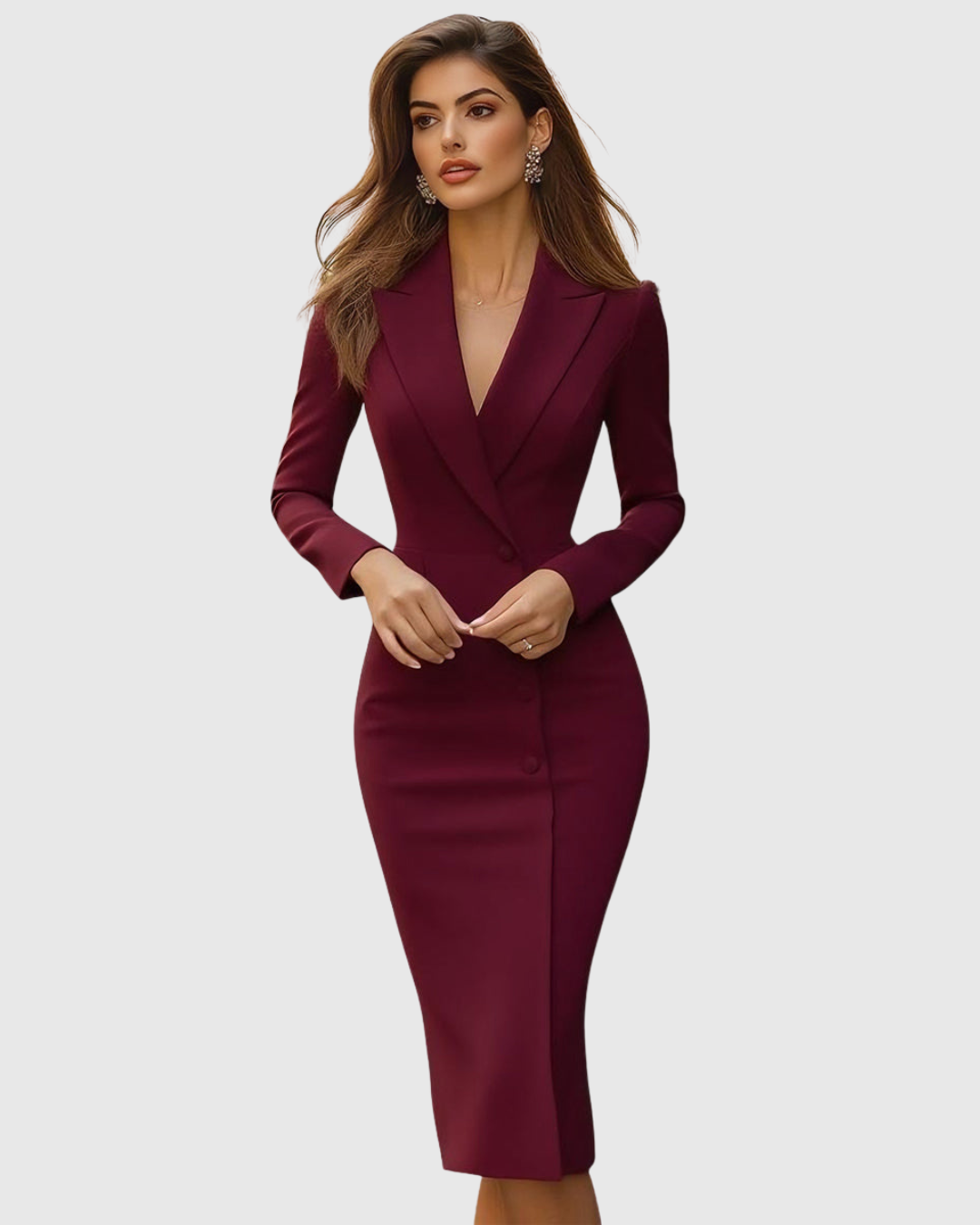 Seleneva - Elegant Tailored Midi Dress