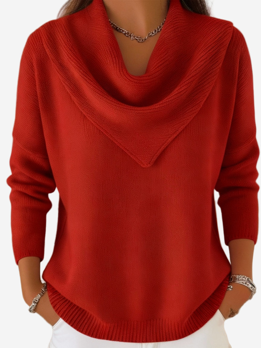 Liora - Elegant Retro Sweater Triangle Neck