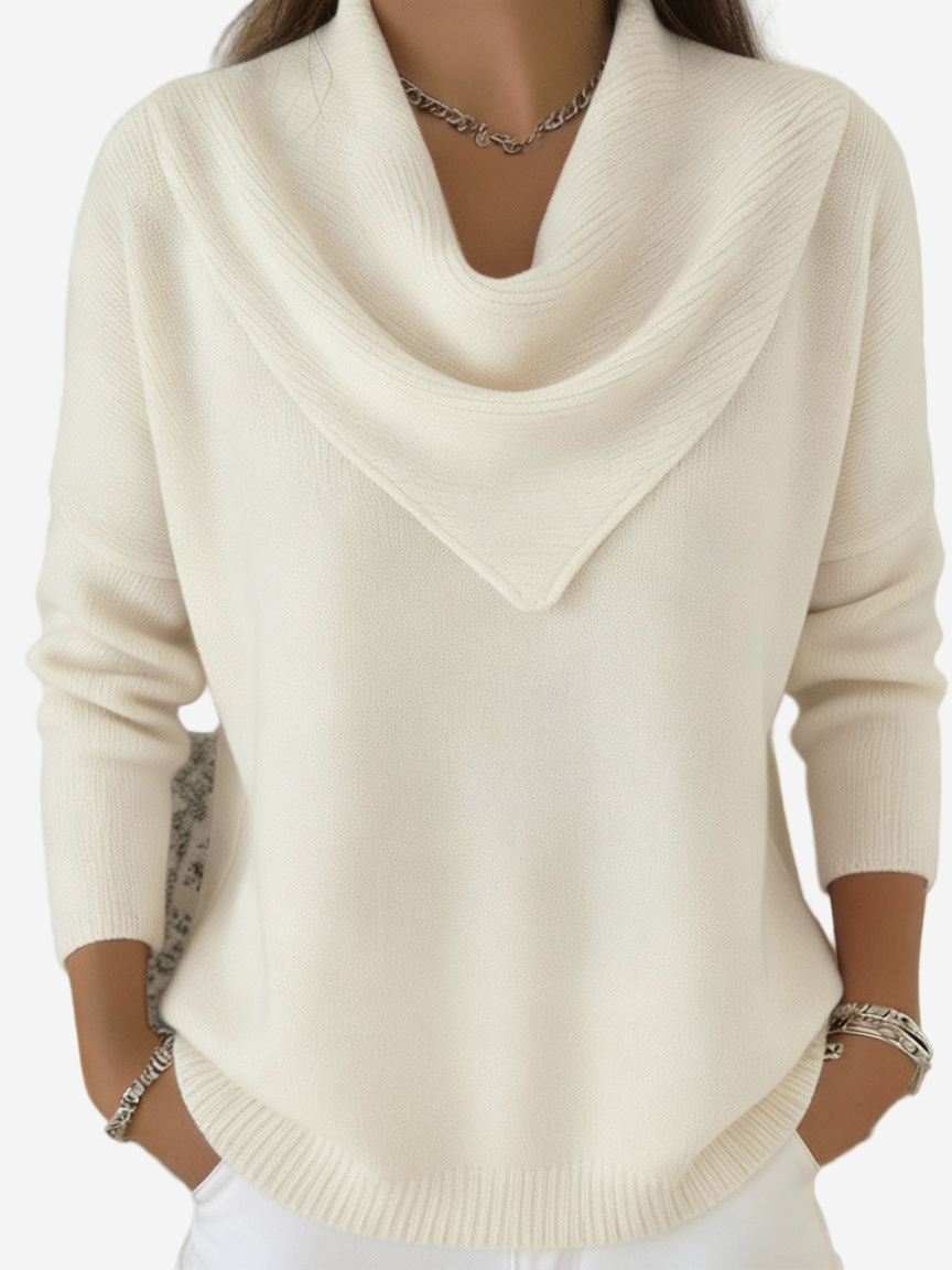 Liora - Elegant Retro Sweater Triangle Neck