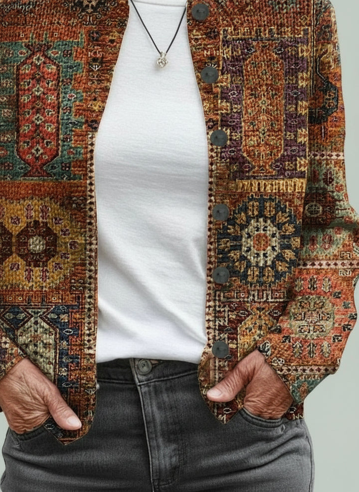 Adelina - Comfortable Cardigan with Geometric Pattern