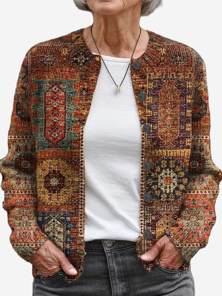 Adelina - Comfortable Cardigan with Geometric Pattern