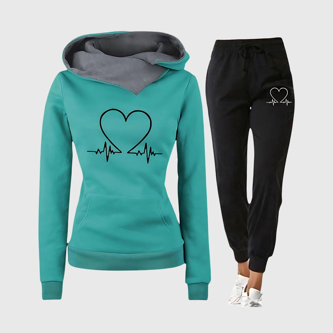 Gloria™ | Heart Graphic Hoodie & Jogger Set