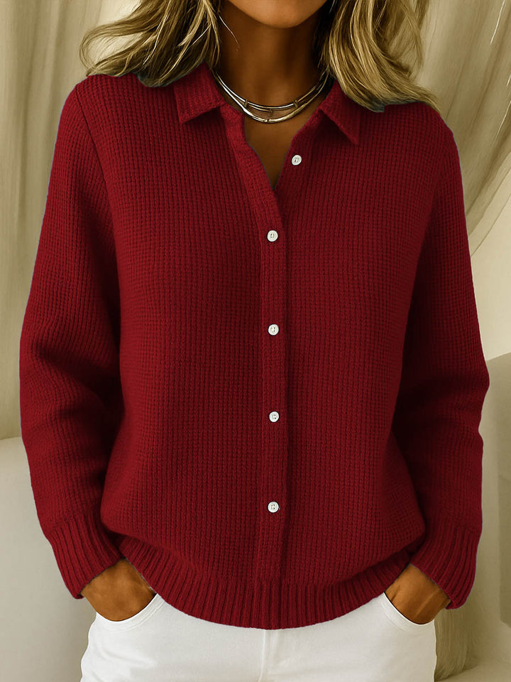 Esperanza - Chic Shirt Collar Cardigan with Long Sleeves