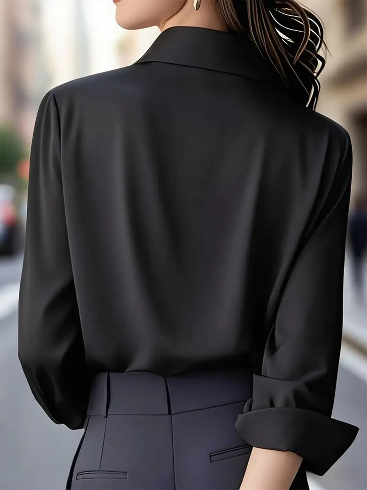 Raya™ | Elegant Long Sleeve Button-Down Top