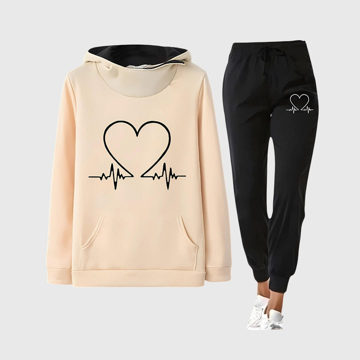 Gloria™ | Heart Graphic Hoodie & Jogger Set