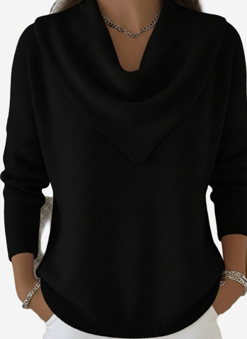 Liora - Elegant Retro Sweater Triangle Neck