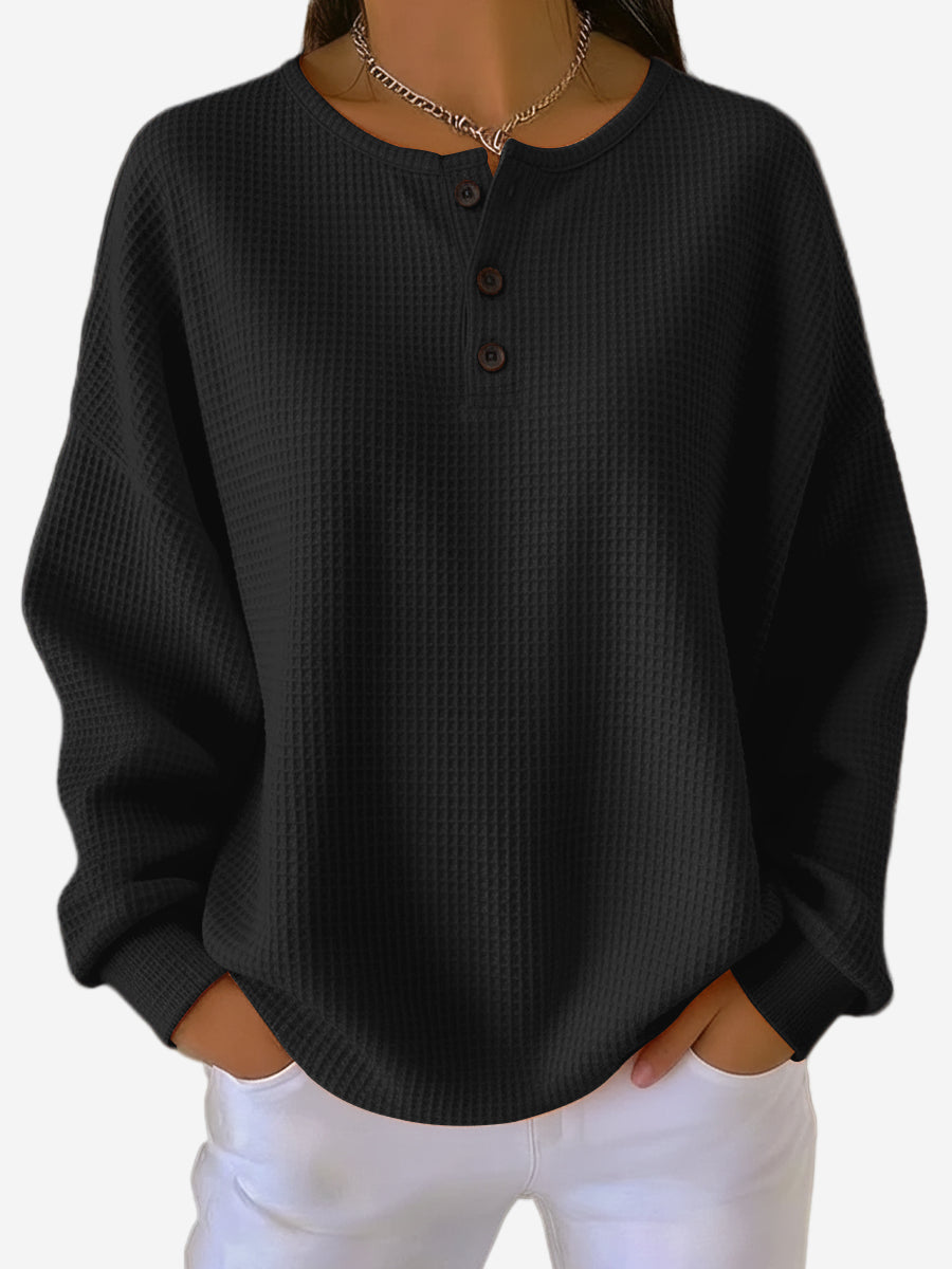 Thalia - Relaxed Henley Collar Sweater