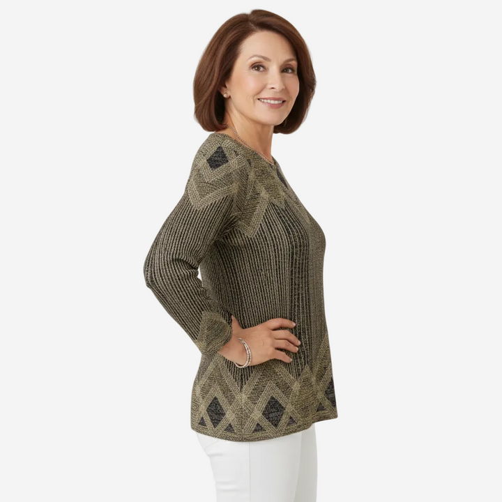 Margaret - Elegant Comfort Sweater with Geometric Design
