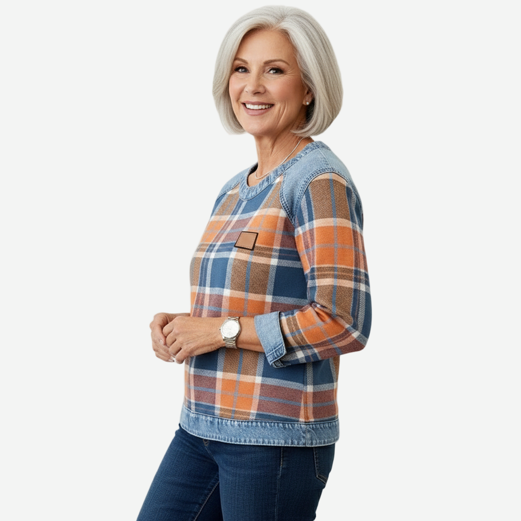 Nerissa - Vintage Checkered Patchwork Sweater