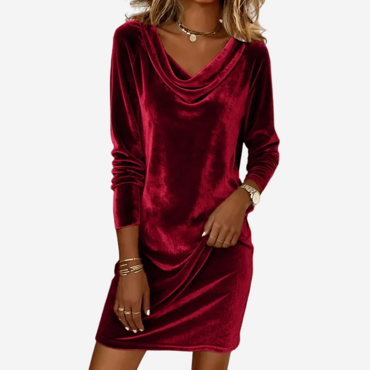 Adria – Flowing Velvet Mini Dress