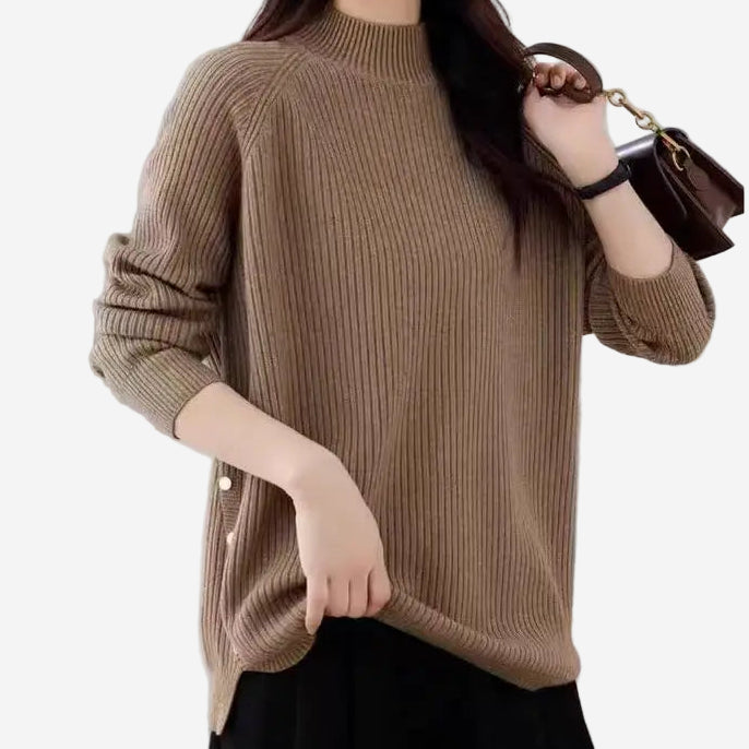 Lunette - Half-High Collar Knitted Sweater