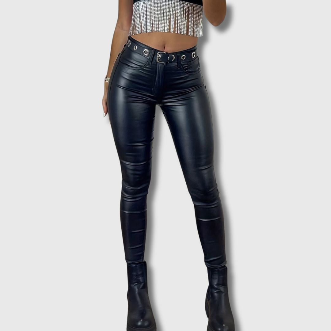 Bérénice - Limited Edition High-Waisted Faux Leather Trousers
