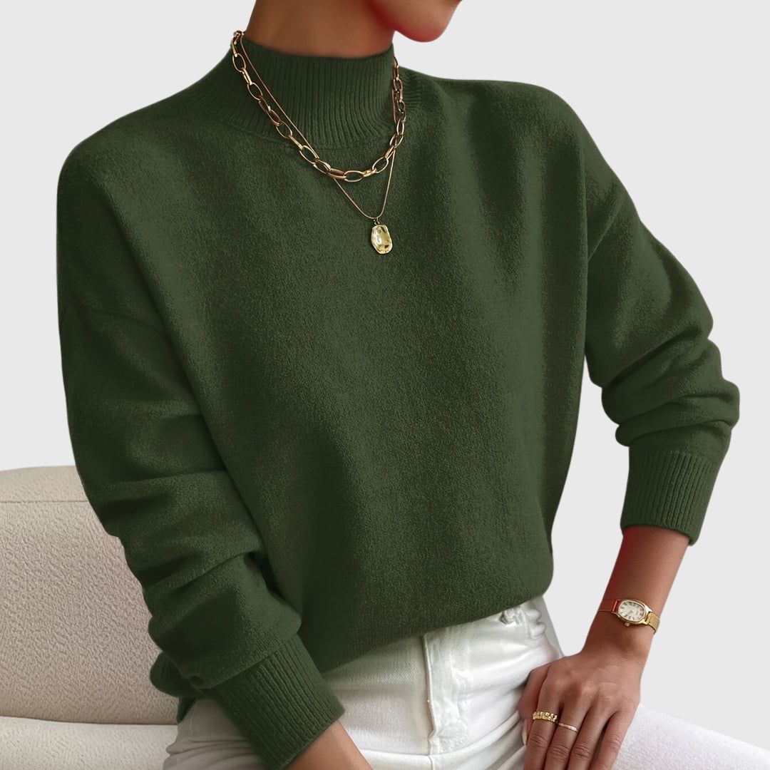 Hazel - Soft Basic High Neck Sweater
