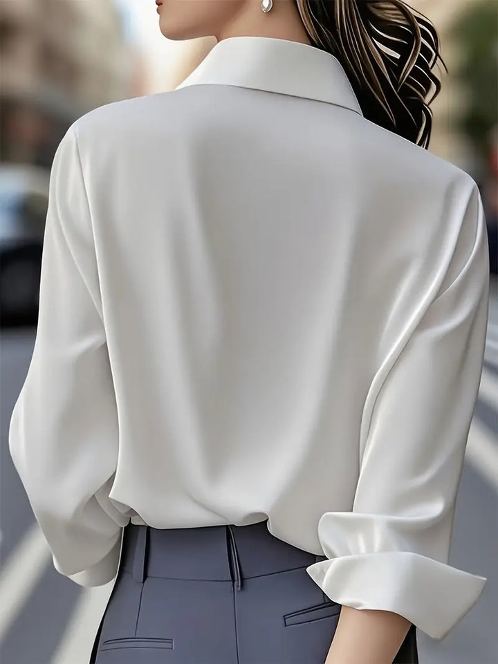 Raya™ | Elegant Long Sleeve Button-Down Top
