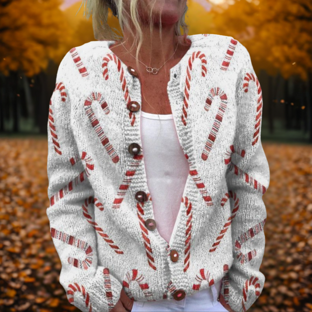 Carla - Festive Candy Cardigan