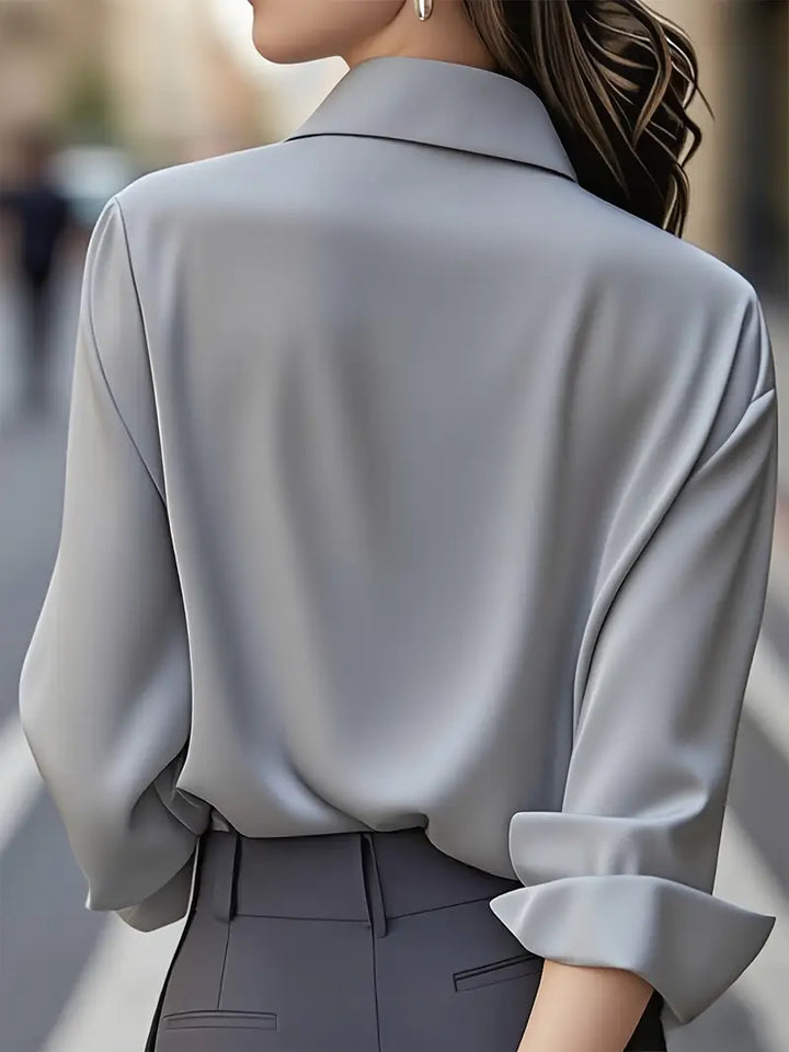 Raya™ | Elegant Long Sleeve Button-Down Top