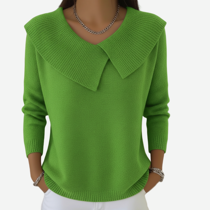 Dahlia - Soft Ribbed Collar Sweater