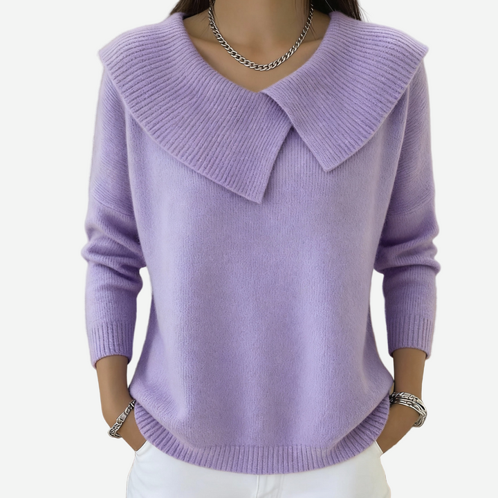 Dahlia - Soft Ribbed Collar Sweater