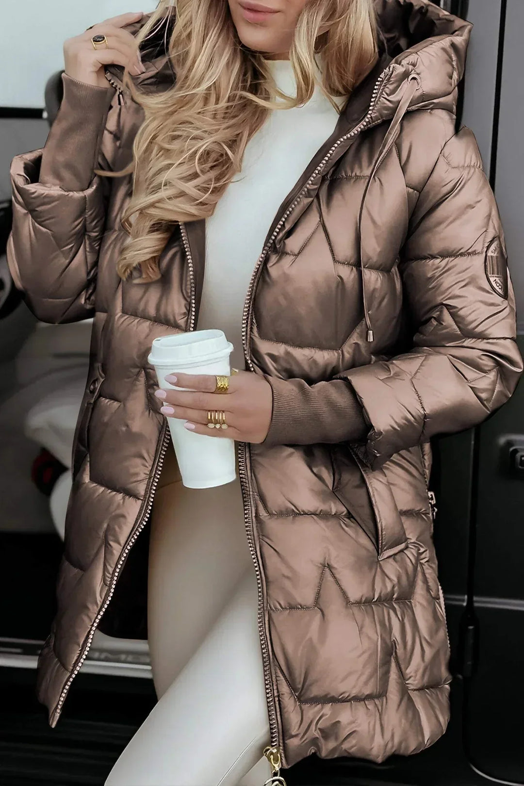 Zephyra™ | Elegant Padded Hooded Coat