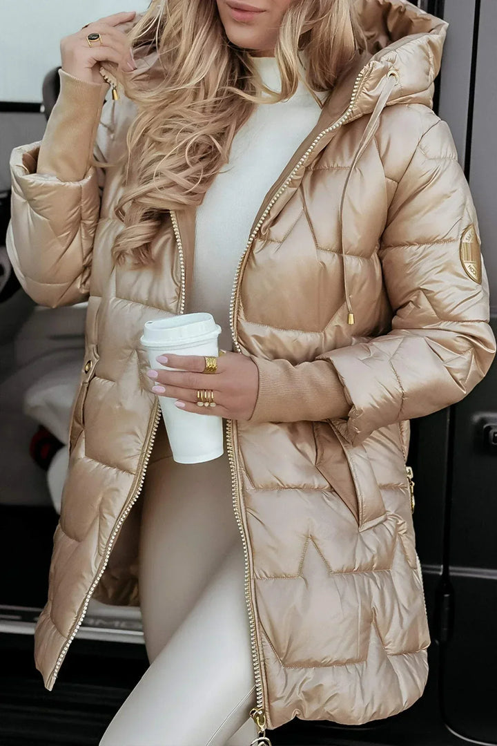 Zephyra™ | Elegant Padded Hooded Coat
