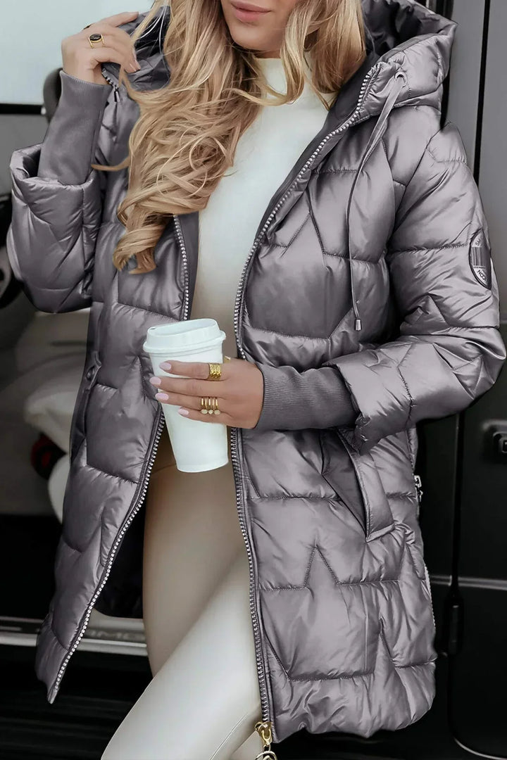 Zephyra™ | Elegant Padded Hooded Coat