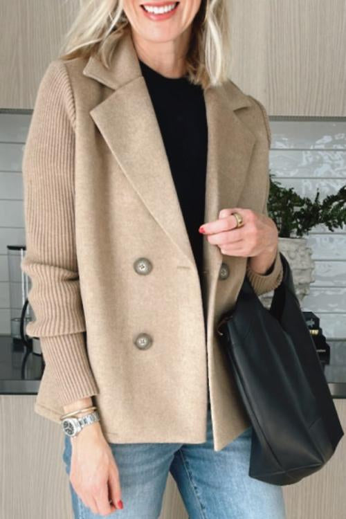 Zayna™ | Elegant Knit-Sleeve Jacket