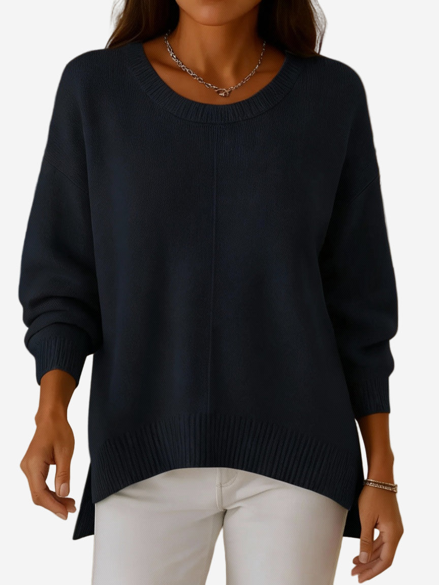 Selah - Crew Neck Long Sleeve Knit Sweater